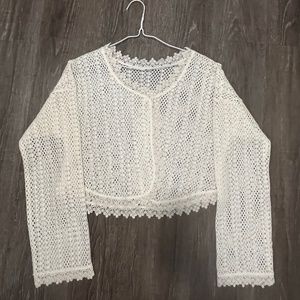 Punched lace cardigan